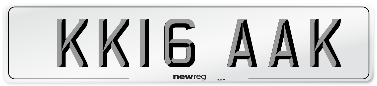 KK16 AAK Number Plate from New Reg